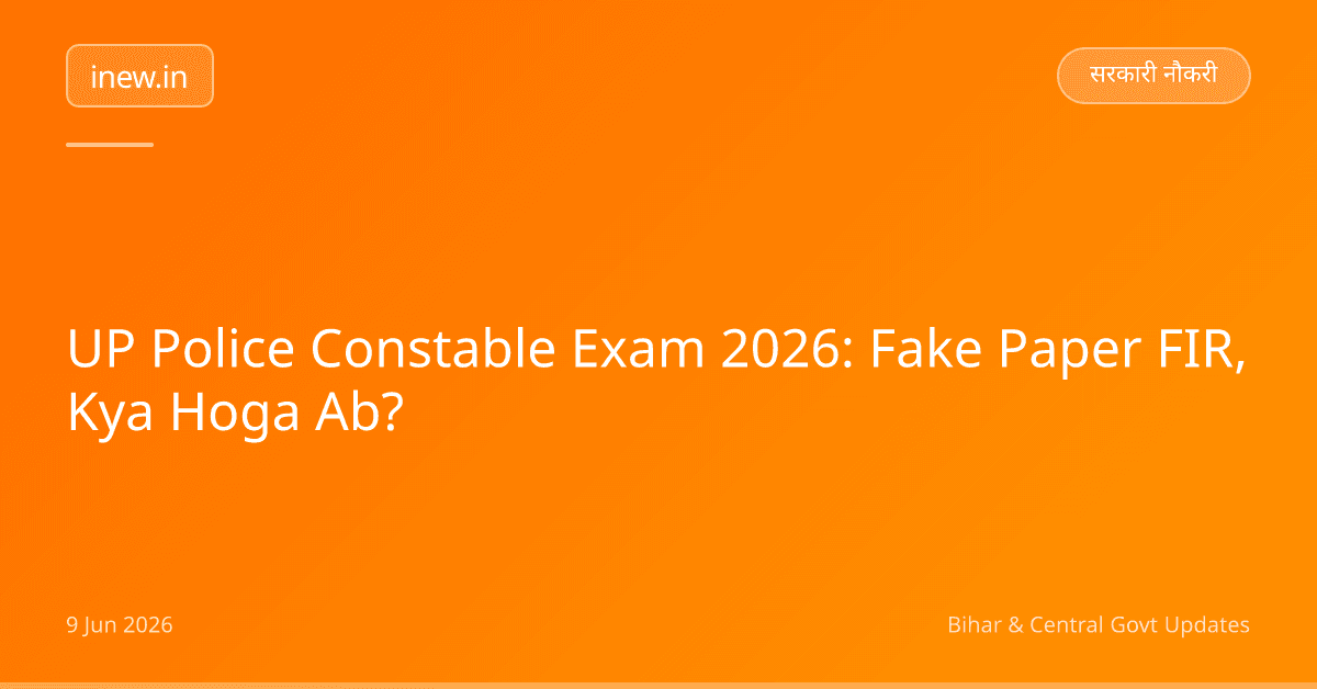 UP Police Constable Exam 2026: Fake Paper FIR, Kya Hoga Ab?
